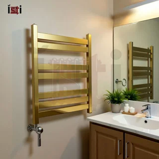 حوله خشک کن 7 پره طلایی مات استیل