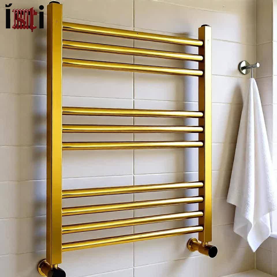 حوله خشک کن 10 لول طلایی مات استیل