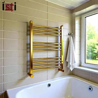 حوله خشک کن 10 لول طلایی براق استیل